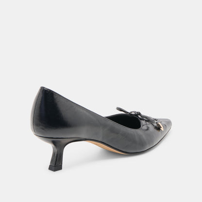 Clarie Midnight Crinkle Patent Leather Heels | Dolce Vita