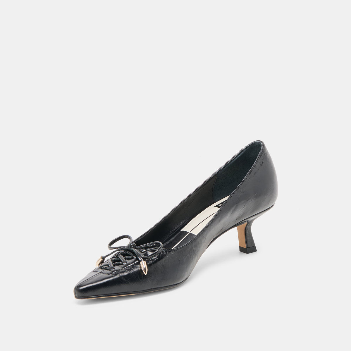 Clarie Midnight Crinkle Patent Leather Heels | Dolce Vita