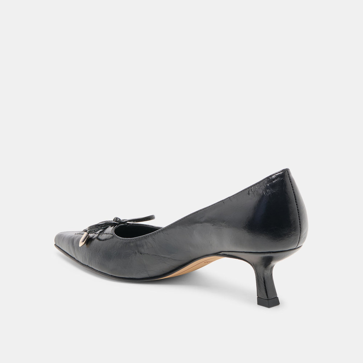 Clarie Midnight Crinkle Patent Leather Heels | Dolce Vita