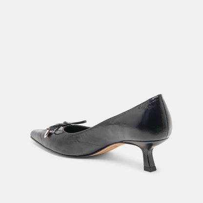 Clarie Midnight Crinkle Patent Leather Heels | Dolce Vita