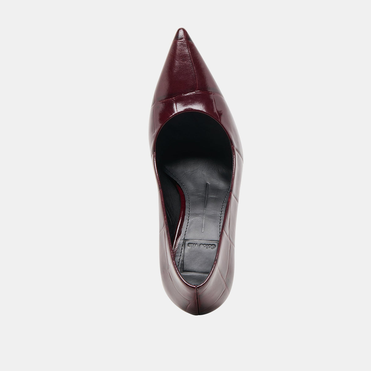 Misty Burgundy Croco Embossed Leather Heels | Dolce Vita