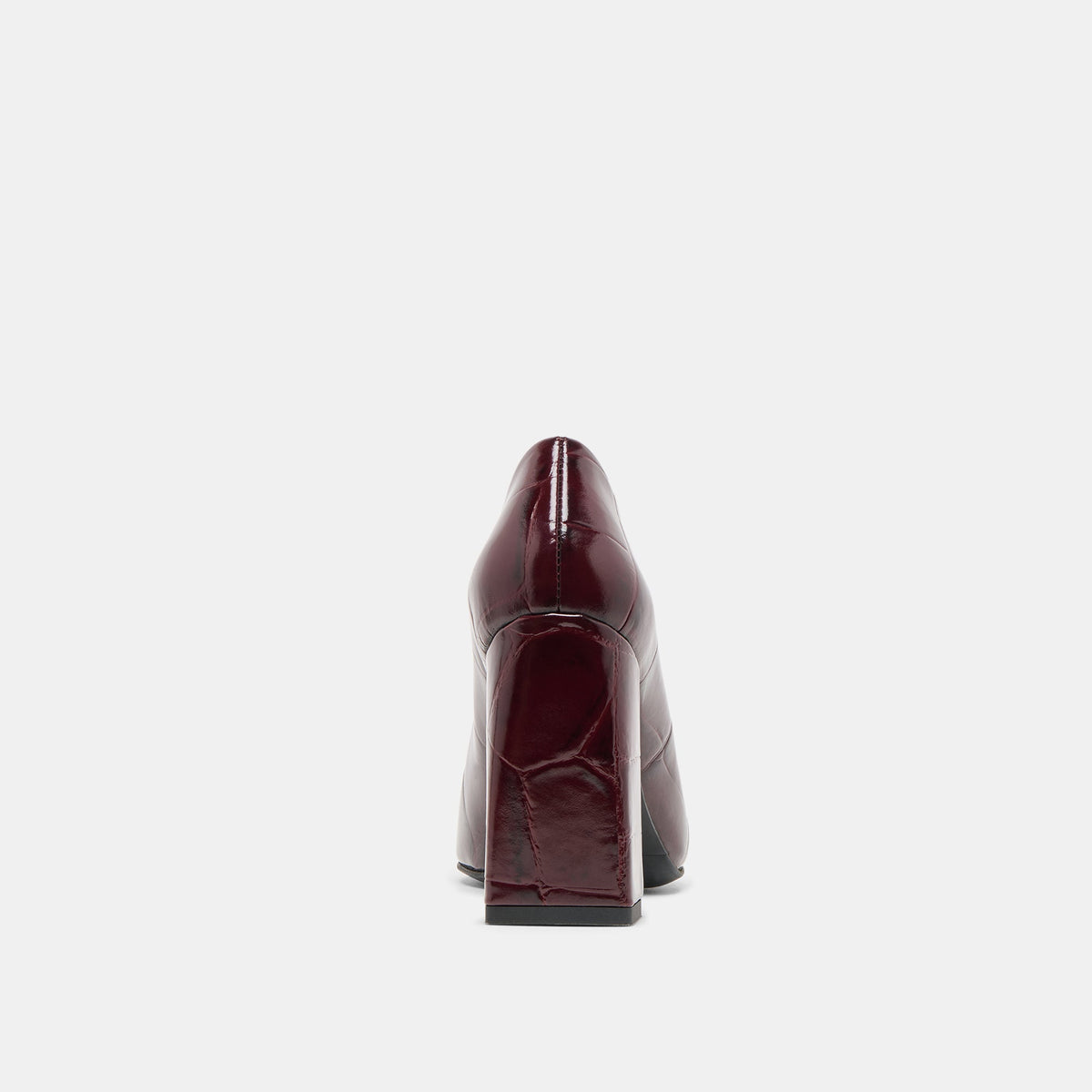 Misty Burgundy Croco Embossed Leather Heels | Dolce Vita