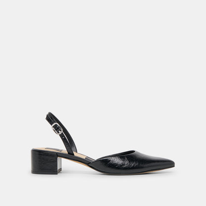 Carel Midnight Crinkle Patent Leather Heels | Dolce Vita
