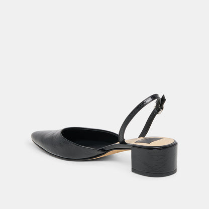 Carel Midnight Crinkle Patent Leather Heels | Dolce Vita