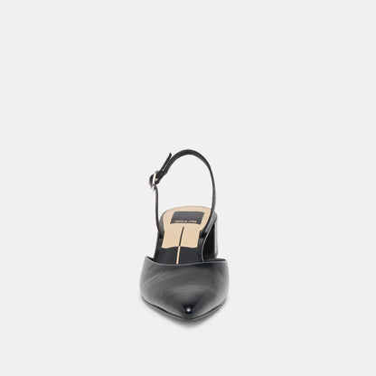 Carel Midnight Crinkle Patent Leather Heels | Dolce Vita