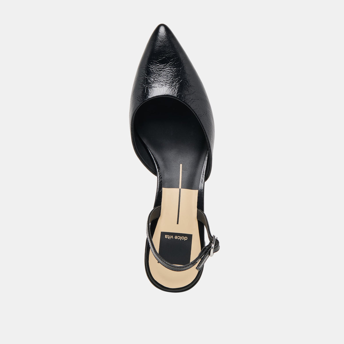 Carel Midnight Crinkle Patent Leather Heels | Dolce Vita