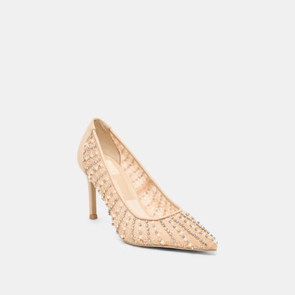 Kashe Pearl Blush Lace Mesh Heels | Dolce Vita
