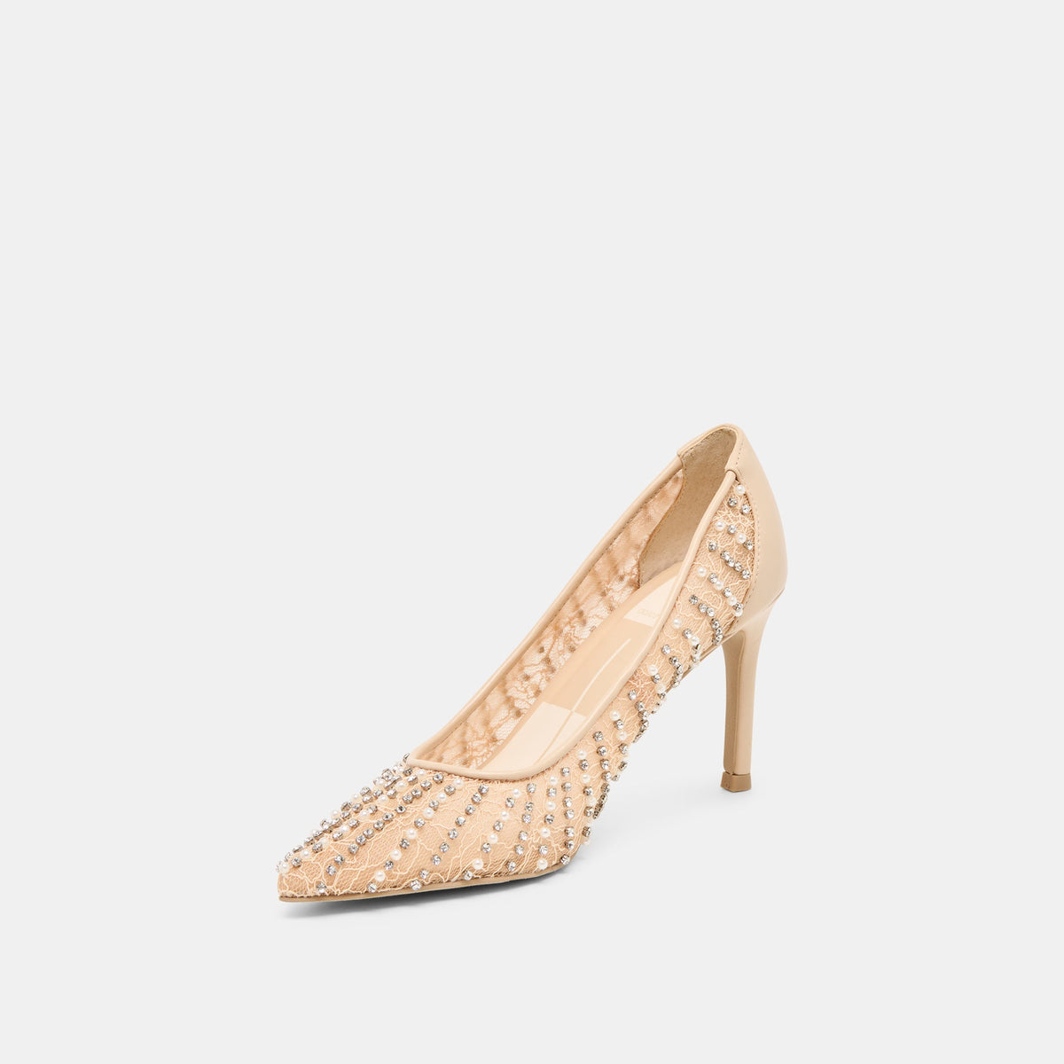 Kashe Pearl Blush Lace Mesh Heels | Dolce Vita