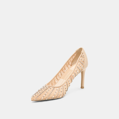 Kashe Pearl Blush Lace Mesh Heels | Dolce Vita