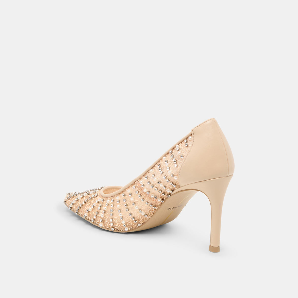 Kashe Pearl Blush Lace Mesh Heels | Dolce Vita