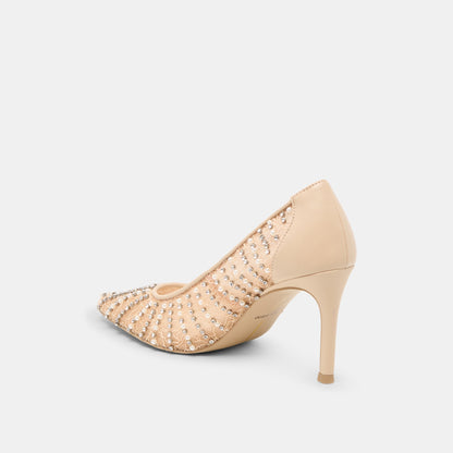 Kashe Pearl Blush Lace Mesh Heels | Dolce Vita