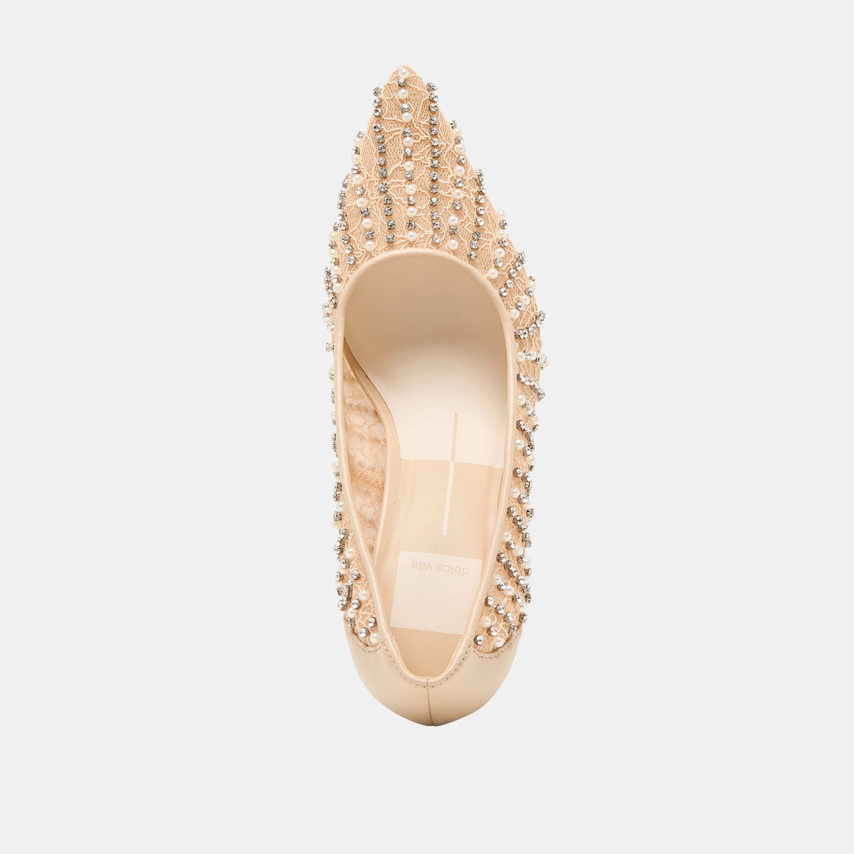 Kashe Pearl Blush Lace Mesh Heels | Dolce Vita