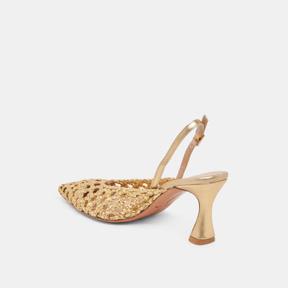 GLORIA HEELS GOLD WOVEN
 – Dolce Vita | Dolce Vita