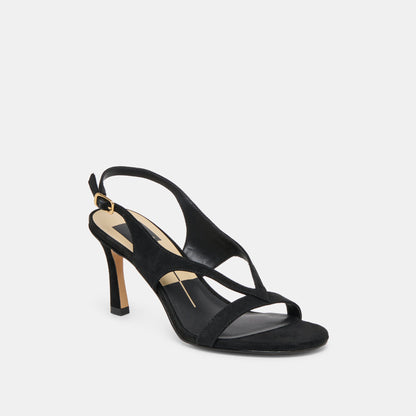Izela Onyx Suede Heels | Dolce Vita