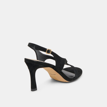 Izela Onyx Suede Heels | Dolce Vita