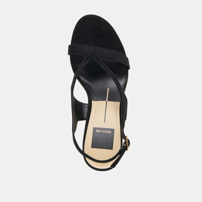 Izela Onyx Suede Heels | Dolce Vita