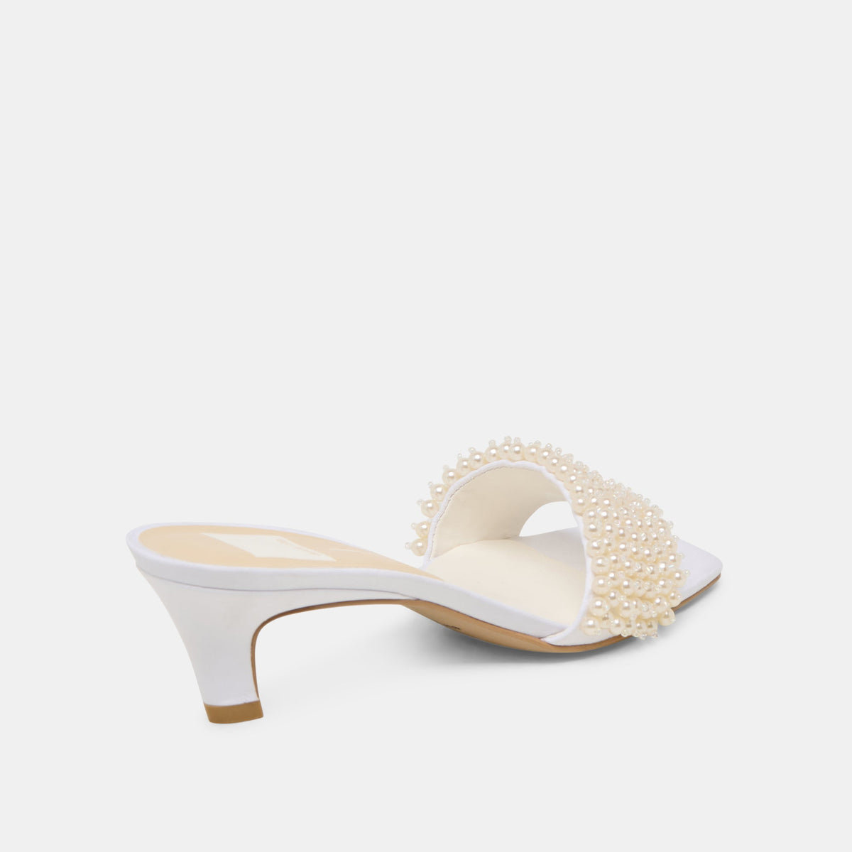 Rexa Pearl Off White Satin Heels | Dolce Vita