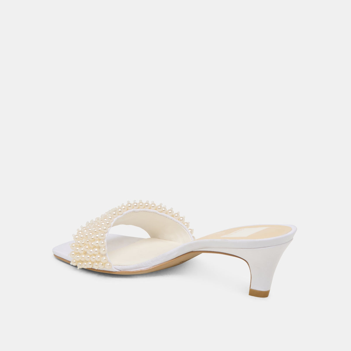 Rexa Pearl Off White Satin Heels | Dolce Vita