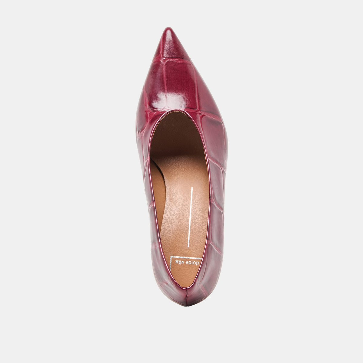 Midge Burgundy Croco Embossed Leather Heels | Dolce Vita