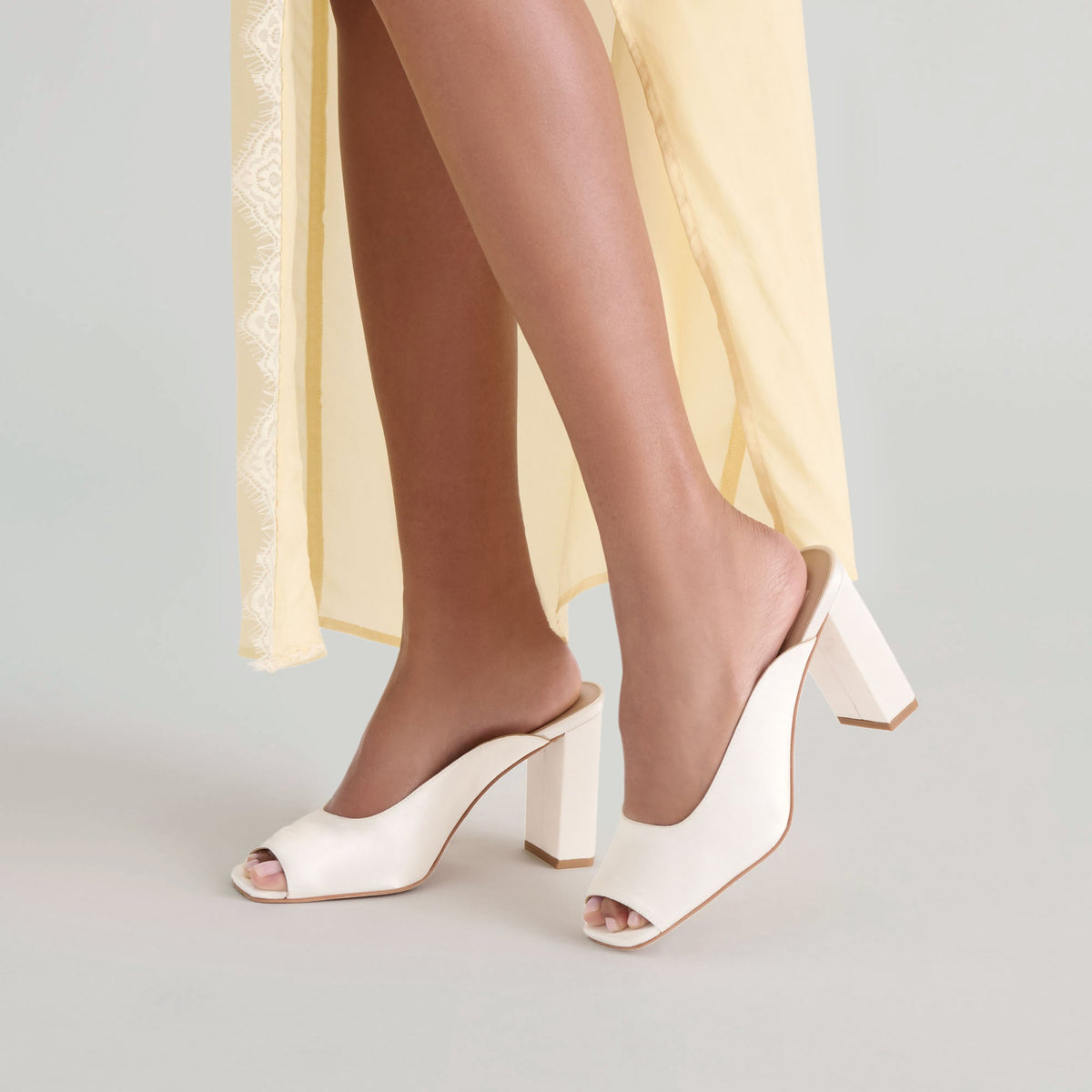Sabela Off White Satin Heels | Dolce Vita
