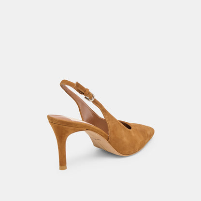 Elasi Brown Nubuck Heels | Dolce Vita