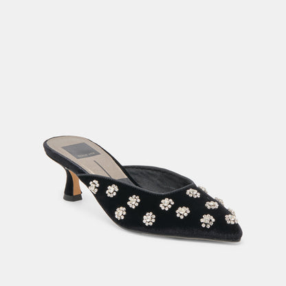 Clara Nero Velvet Heels | Dolce Vita
