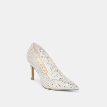 Kashe Crystal White Mesh Heels | Dolce Vita