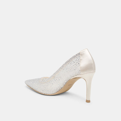 Kashe Crystal White Mesh Heels | Dolce Vita