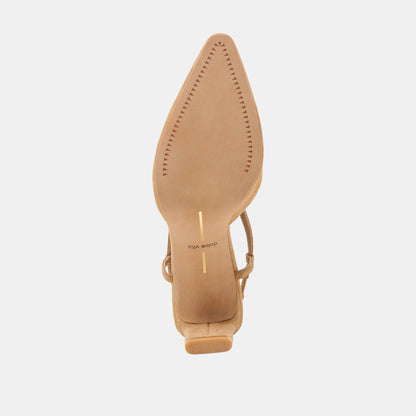 Ginay Lt Brown Suede Heels | Dolce Vita