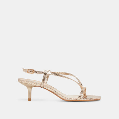 LAURY HEELS CHAMPAGNE EMBOSSED LEATHER
 – Dolce Vita | Dolce Vita