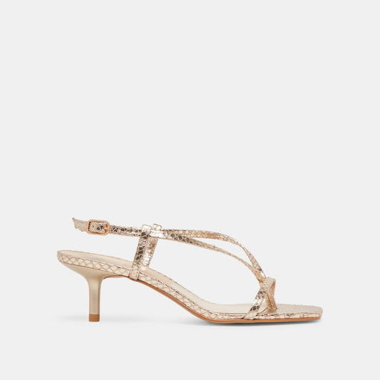 LAURY HEELS CHAMPAGNE EMBOSSED LEATHER
 – Dolce Vita | Dolce Vita