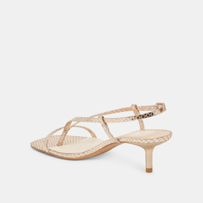LAURY HEELS CHAMPAGNE EMBOSSED LEATHER
 – Dolce Vita | Dolce Vita