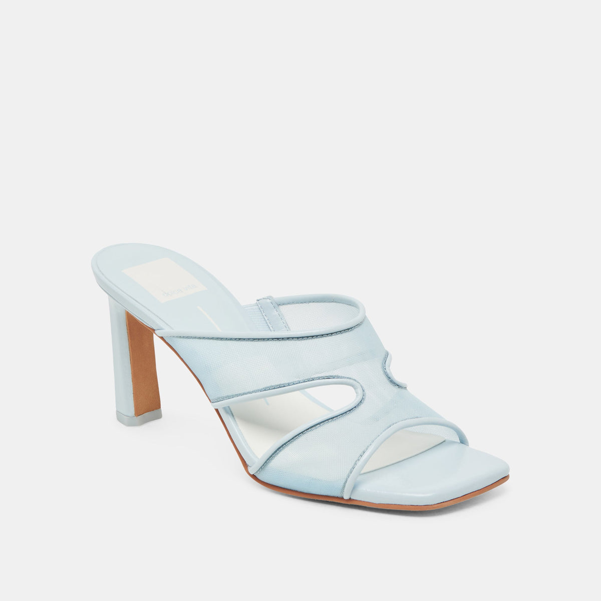 Gitel Wide Ice Blue Mesh Heels | Dolce Vita