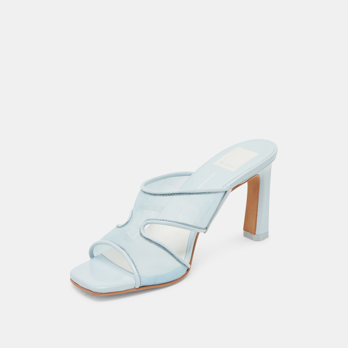 Gitel Wide Ice Blue Mesh Heels | Dolce Vita