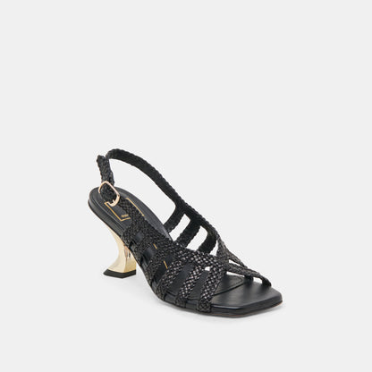 SICILY HEELS BLACK WOVEN LEATHER
 – Dolce Vita | Dolce Vita
