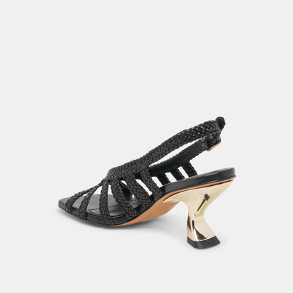 SICILY HEELS BLACK WOVEN LEATHER
 – Dolce Vita | Dolce Vita