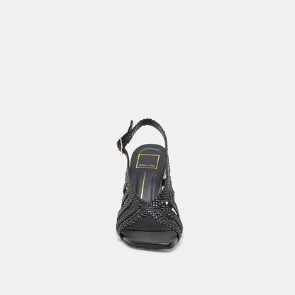 SICILY HEELS BLACK WOVEN LEATHER
 – Dolce Vita | Dolce Vita