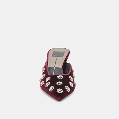 Clara Bordeaux Velvet Heels | Dolce Vita