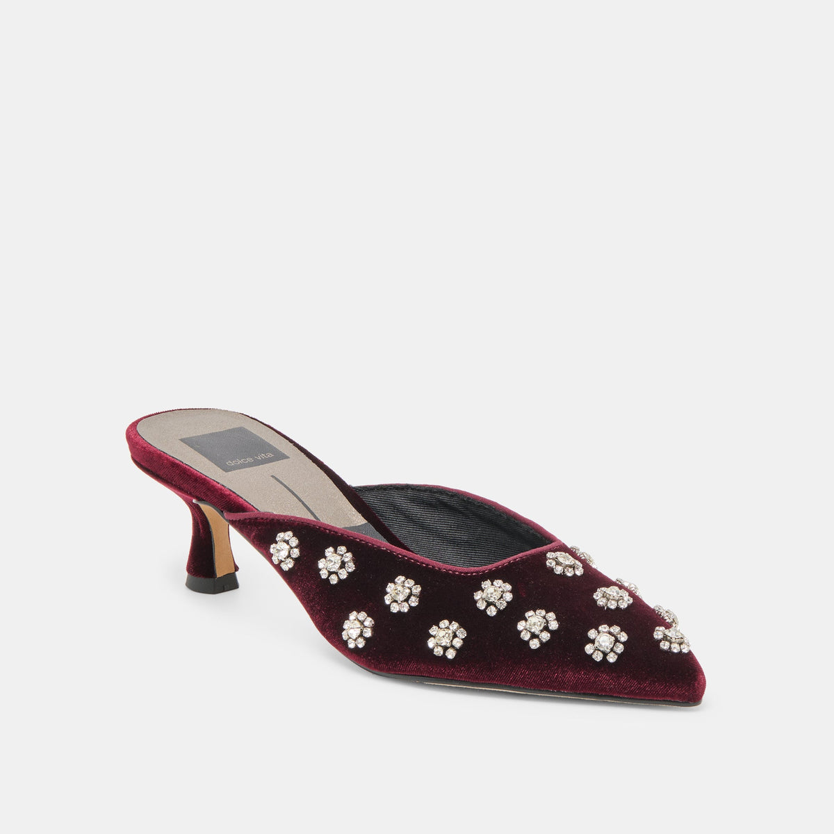 Clara Bordeaux Velvet Heels | Dolce Vita