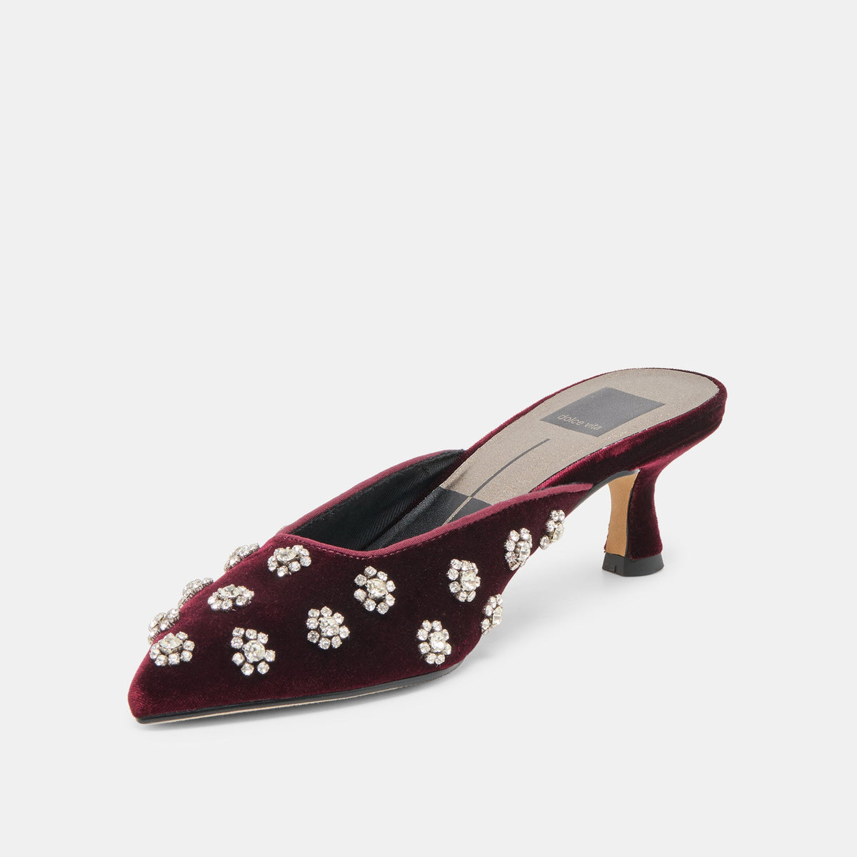 Clara Bordeaux Velvet Heels | Dolce Vita
