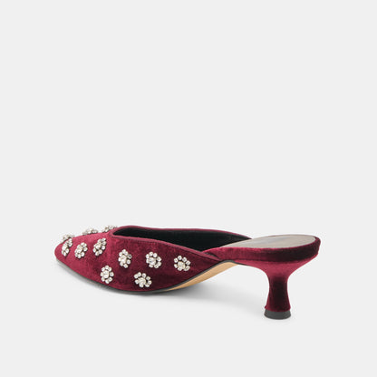 Clara Bordeaux Velvet Heels | Dolce Vita