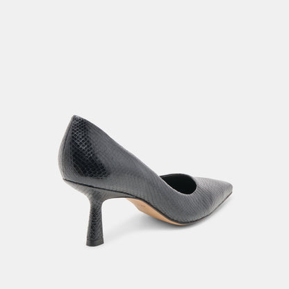 Briona Onyx Embossed Leather Heels | Dolce Vita