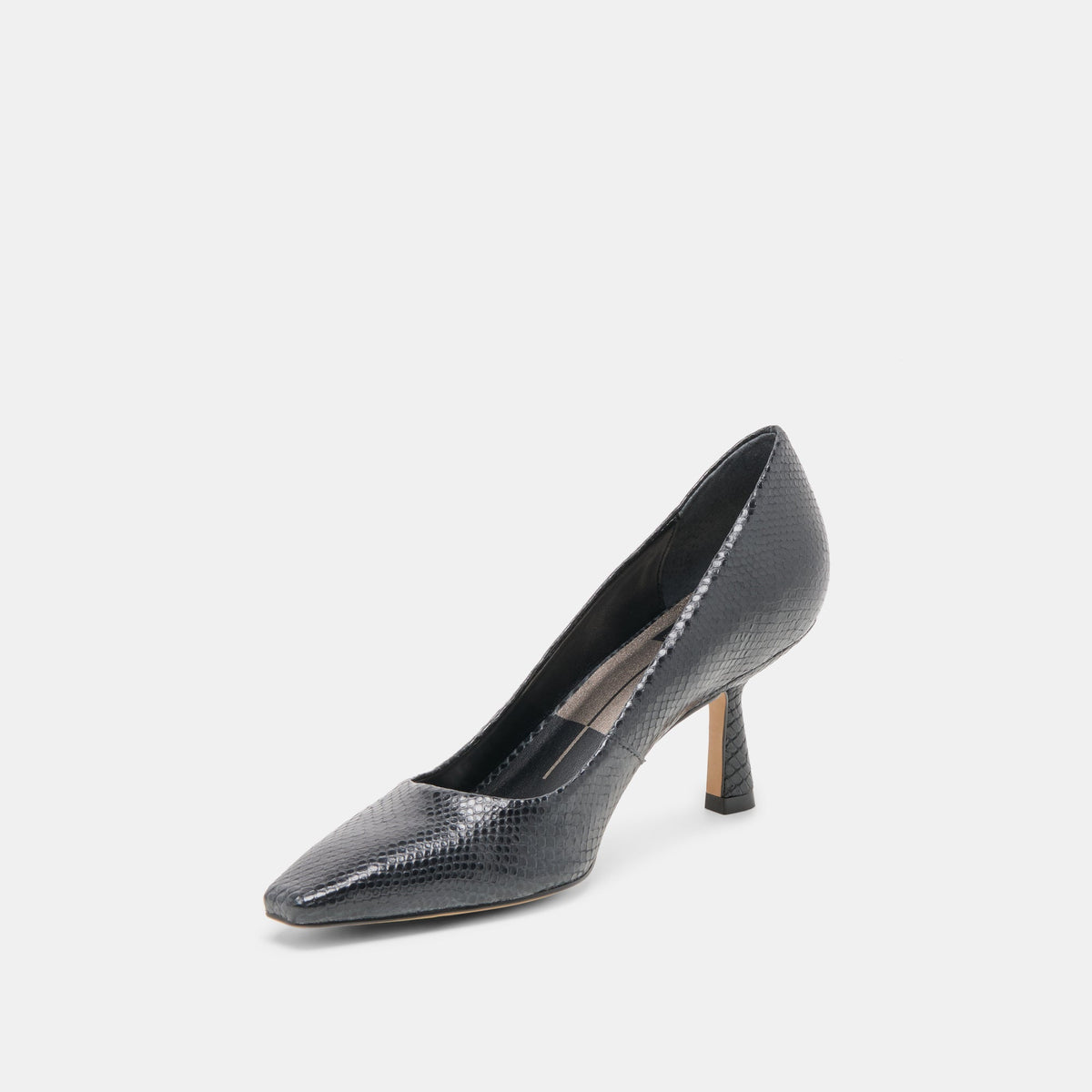 Briona Onyx Embossed Leather Heels | Dolce Vita