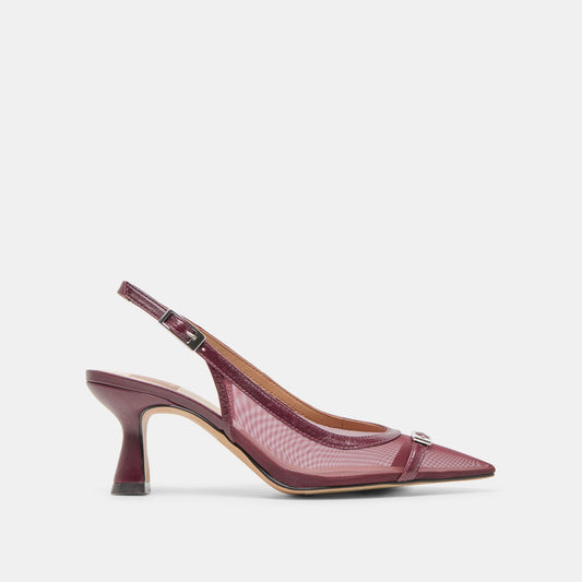 Lorine Burgundy Mesh Heels | Dolce Vita