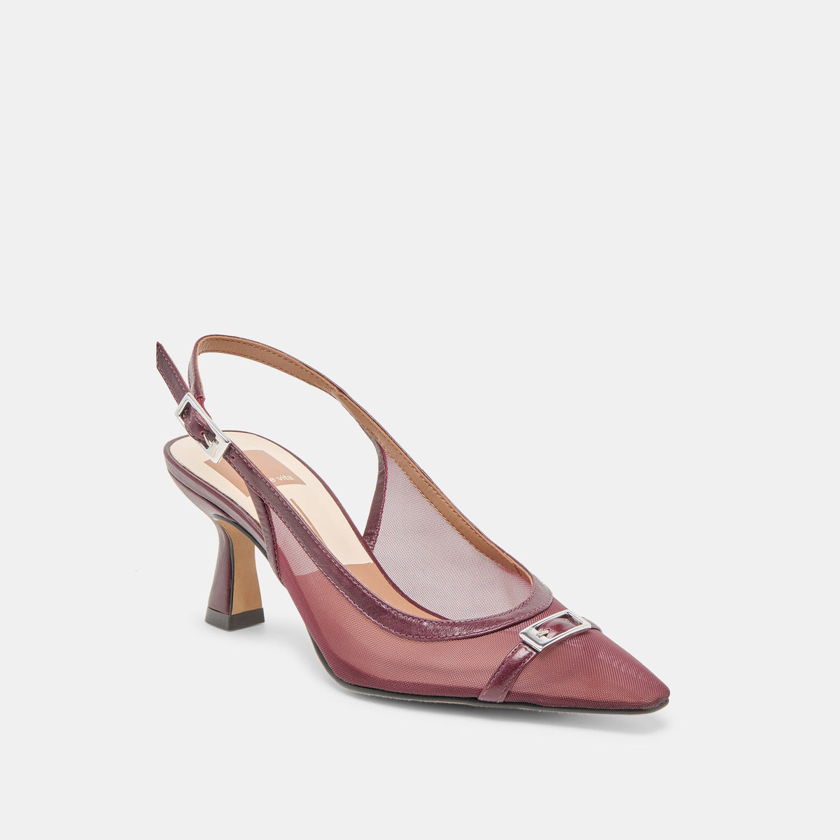 Lorine Burgundy Mesh Heels | Dolce Vita