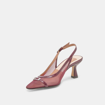 Lorine Burgundy Mesh Heels | Dolce Vita