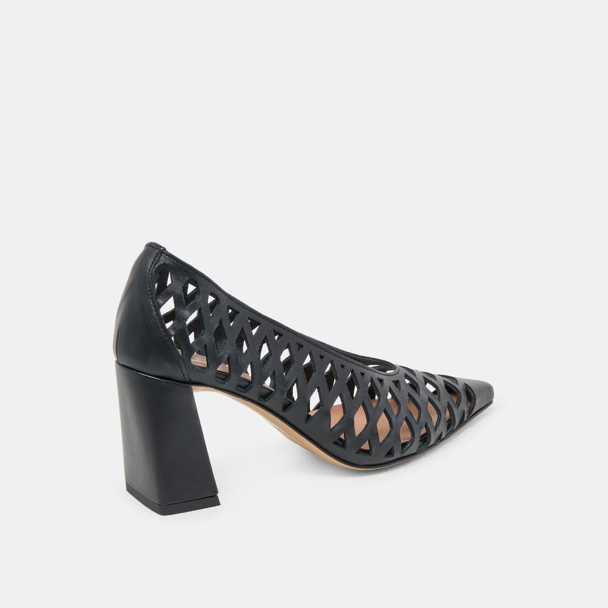 Tanya Black Woven Leather Heels | Dolce Vita
