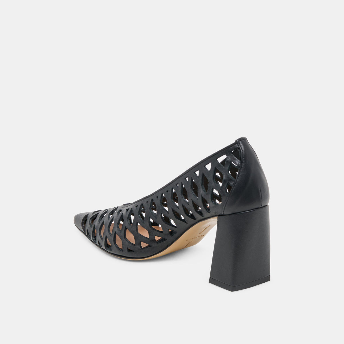 Tanya Black Woven Leather Heels | Dolce Vita