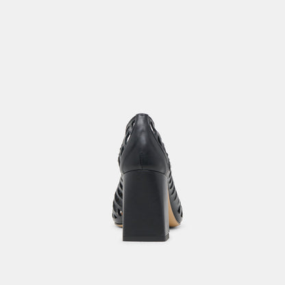 Tanya Black Woven Leather Heels | Dolce Vita