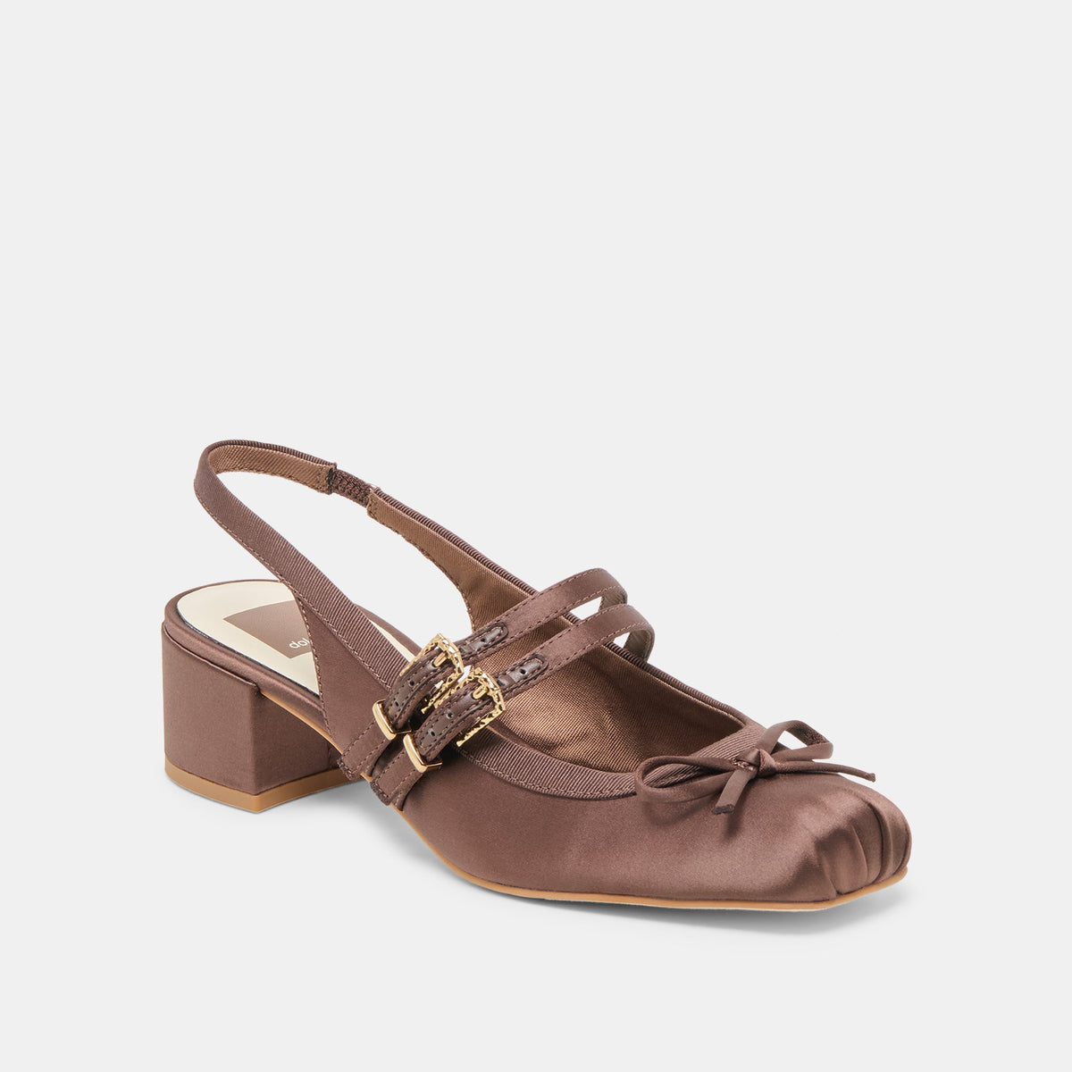 Loris Mahogany Satin Heels | Dolce Vita